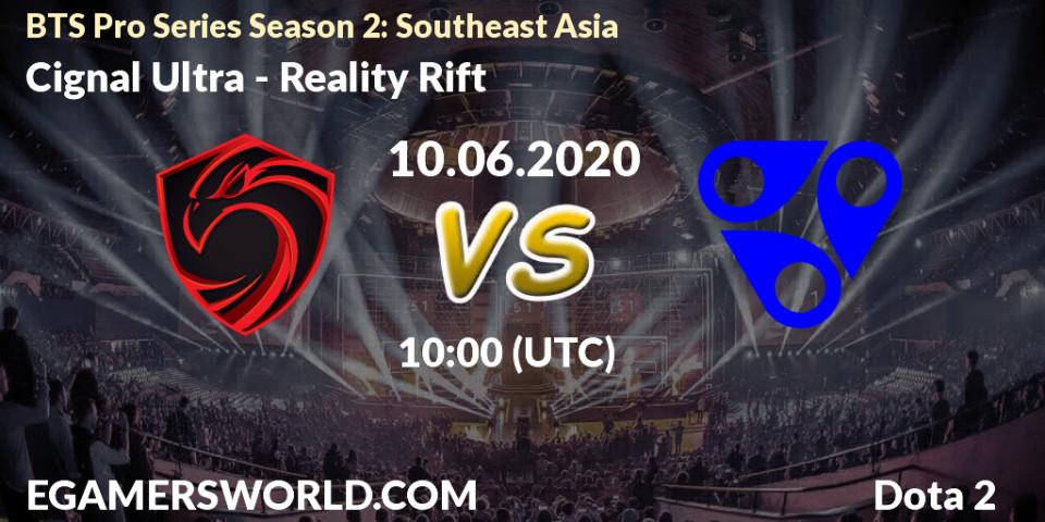 Prognose für das Spiel Cignal Ultra VS Reality Rift. 10.06.20. Dota 2 - BTS Pro Series Season 2: Southeast Asia