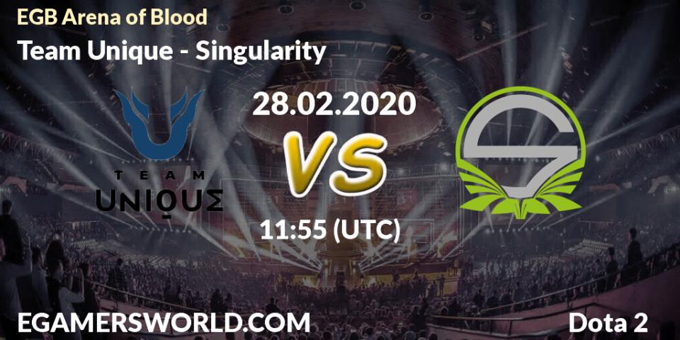 Prognose für das Spiel Team Unique VS Singularity. 28.02.20. Dota 2 - Arena of Blood