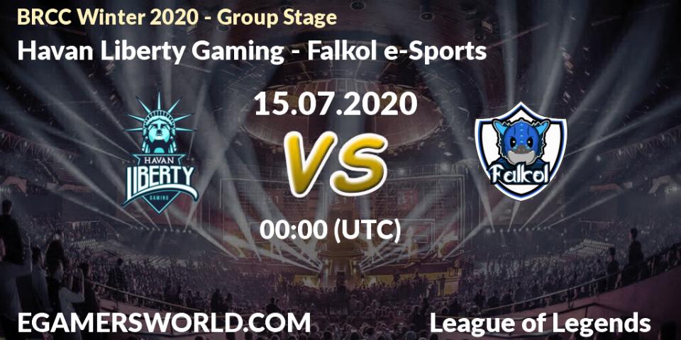 Prognose für das Spiel Havan Liberty Gaming VS Falkol e-Sports. 15.07.20. LoL - BRCC Winter 2020 - Group Stage