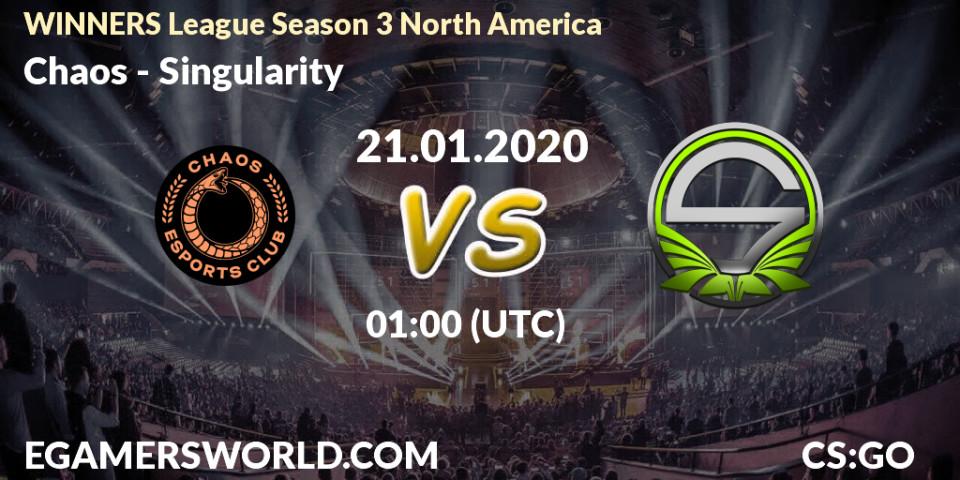 Prognose für das Spiel Chaos VS Singularity. 21.01.20. CS2 (CS:GO) - WINNERS League Season 3 North America