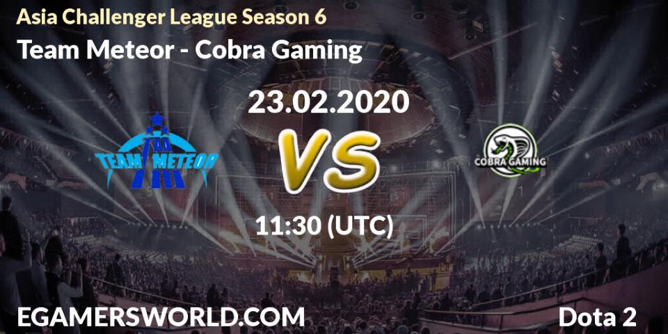 Prognose für das Spiel Team Meteor VS Cobra Gaming. 23.02.20. Dota 2 - Asia Challenger League Season 6