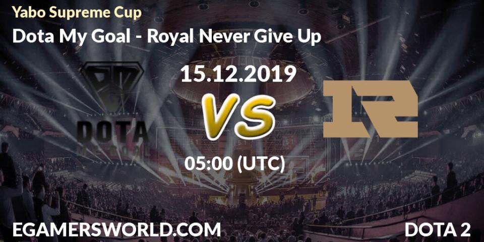 Prognose für das Spiel Dota My Goal VS Royal Never Give Up. 15.12.19. Dota 2 - Yabo Supreme Cup