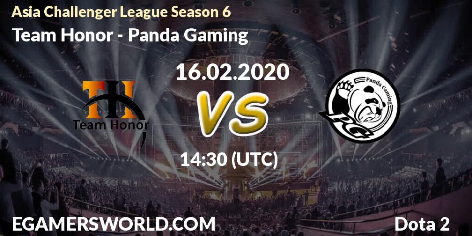 Prognose für das Spiel Team Honor VS Panda Gaming. 20.02.20. Dota 2 - Asia Challenger League Season 6