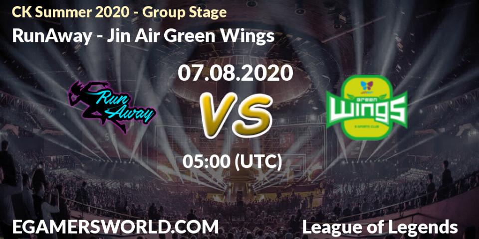 Prognose für das Spiel RunAway VS Jin Air Green Wings. 07.08.20. LoL - CK Summer 2020 - Group Stage