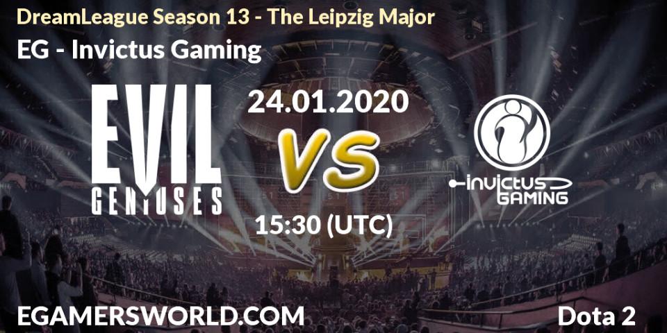 Prognose für das Spiel EG VS Invictus Gaming. 24.01.20. Dota 2 - DreamLeague Season 13 - The Leipzig Major