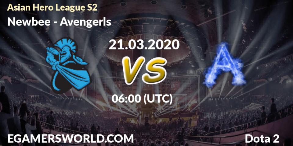 Prognose für das Spiel Newbee VS Avengerls. 21.03.20. Dota 2 - Asian Hero League S2