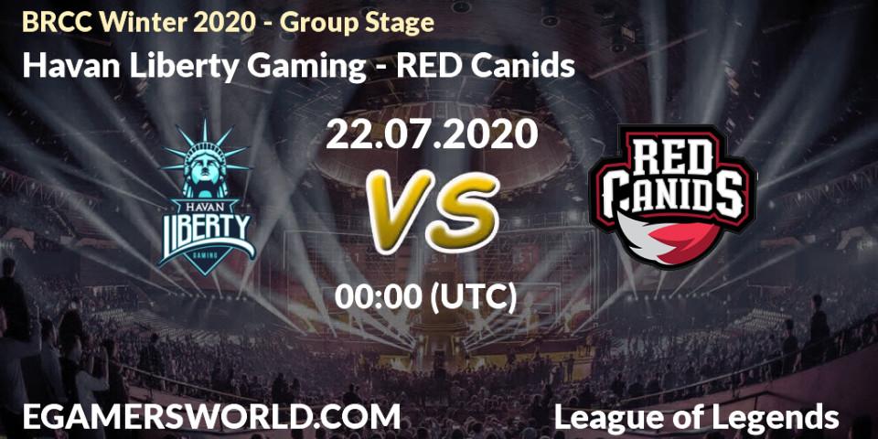 Prognose für das Spiel Havan Liberty Gaming VS RED Canids. 22.07.20. LoL - BRCC Winter 2020 - Group Stage