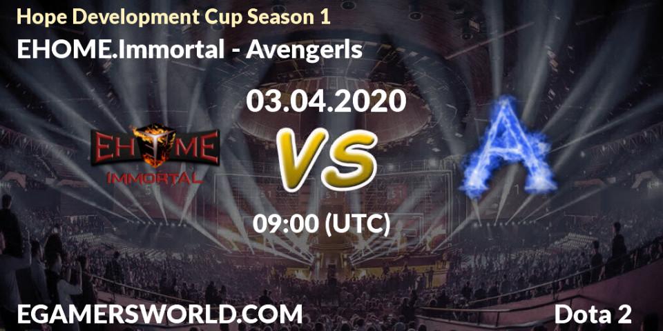 Prognose für das Spiel EHOME.Immortal VS Avengerls. 03.04.20. Dota 2 - Hope Development Cup Season 1
