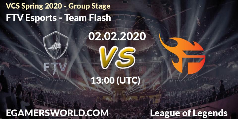 Prognose für das Spiel FTV Esports VS Team Flash. 02.02.20. LoL - VCS Spring 2020 - Group Stage