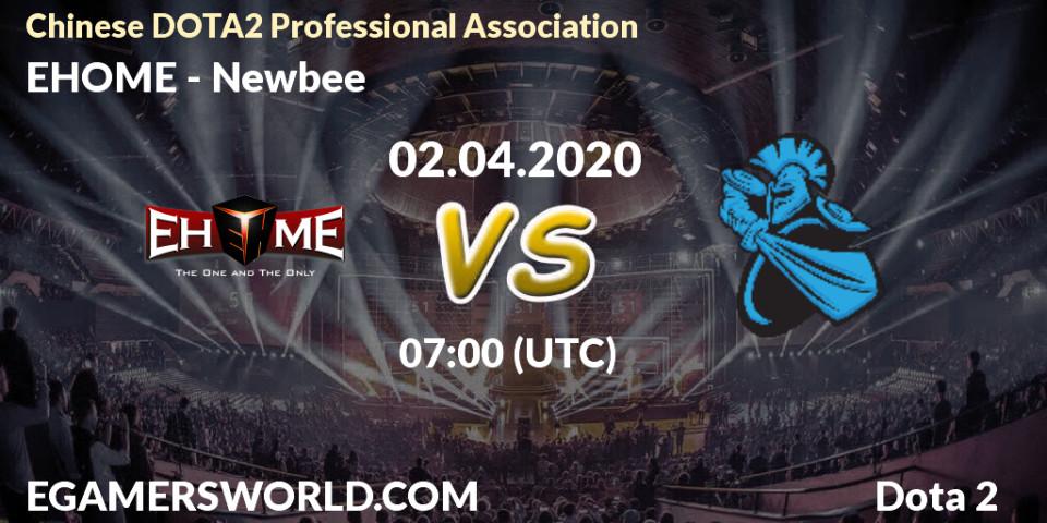 Prognose für das Spiel EHOME VS Newbee. 02.04.20. Dota 2 - CDA League Season 1