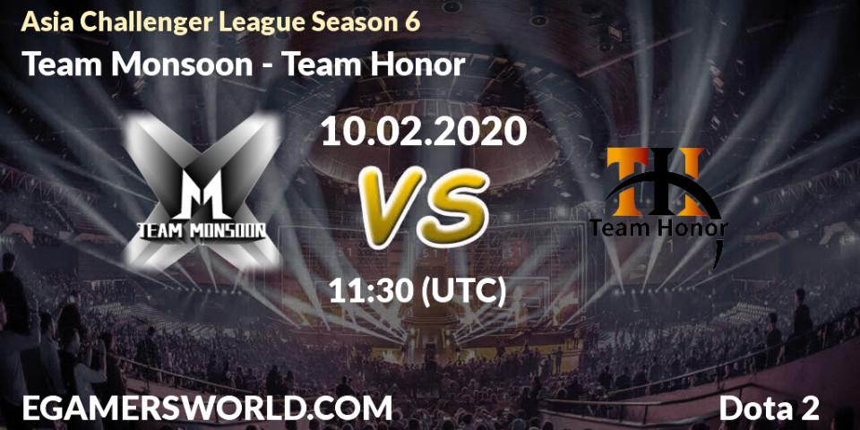 Prognose für das Spiel Team Monsoon VS Team Honor. 18.02.20. Dota 2 - Asia Challenger League Season 6