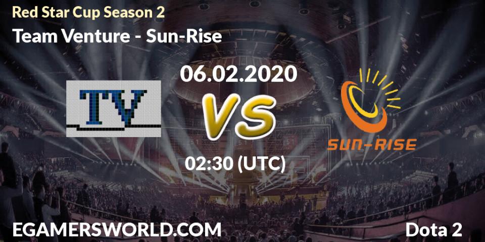 Prognose für das Spiel Team Venture VS Sun-Rise. 06.02.20. Dota 2 - Red Star Cup Season 3