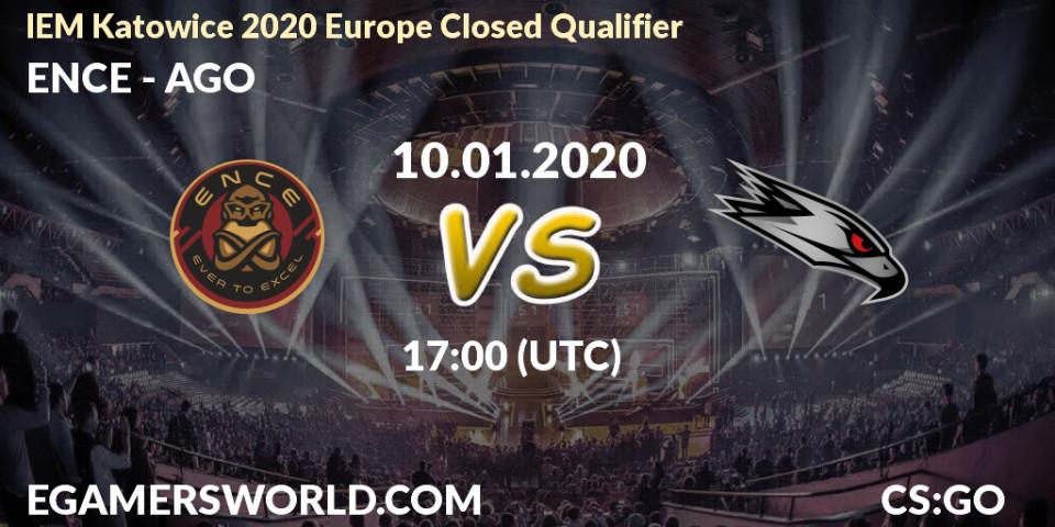 Prognose für das Spiel ENCE VS AGO. 10.01.20. CS2 (CS:GO) - IEM Katowice 2020 Europe Closed Qualifier