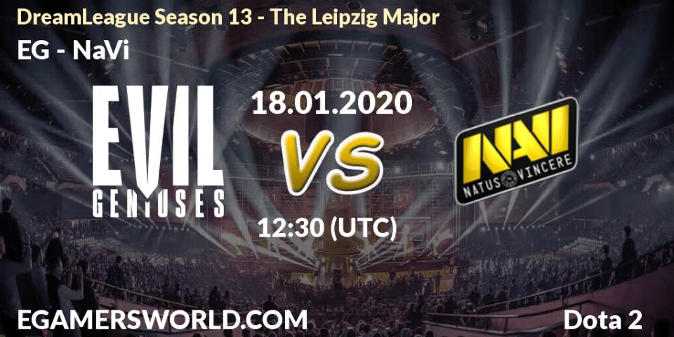 Prognose für das Spiel EG VS NaVi. 18.01.20. Dota 2 - DreamLeague Season 13 - The Leipzig Major