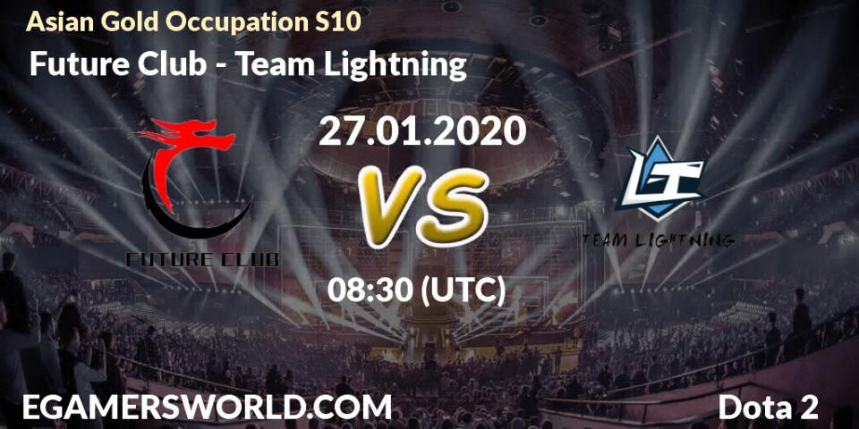 Prognose für das Spiel Future Club VS Team Lightning. 27.01.20. Dota 2 - Asian Gold Occupation S10