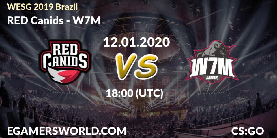 Prognose für das Spiel RED Canids VS W7M. 12.01.20. CS2 (CS:GO) - WESG 2019 Brazil Online
