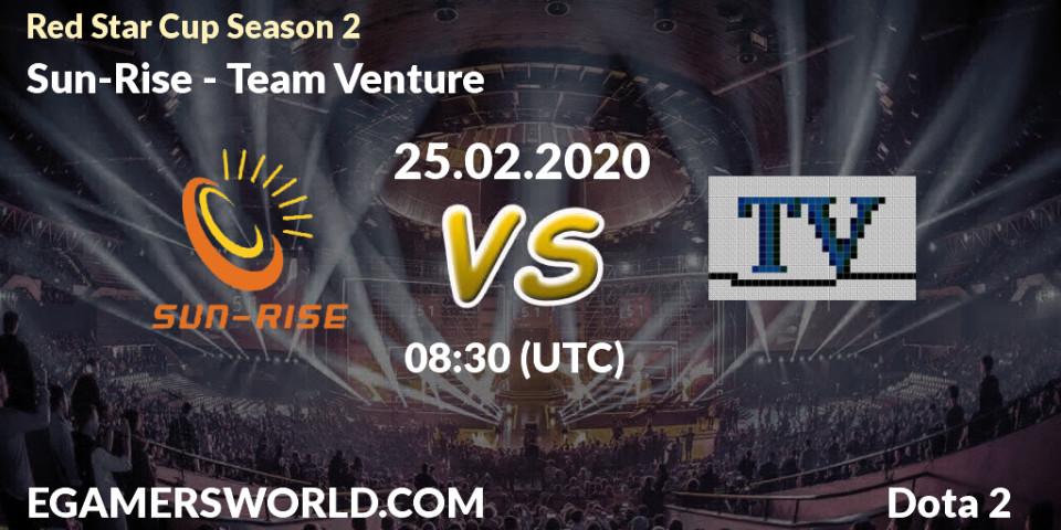 Prognose für das Spiel Sun-Rise VS Team Venture. 25.02.20. Dota 2 - Red Star Cup Season 3
