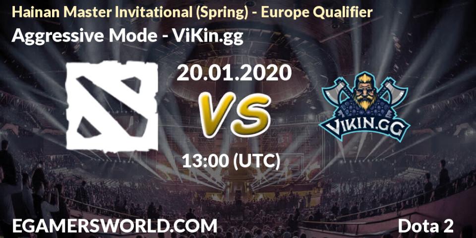 Prognose für das Spiel Aggressive Mode VS ViKin.gg. 20.01.20. Dota 2 - Hainan Master Invitational (Spring) - Europe Qualifier