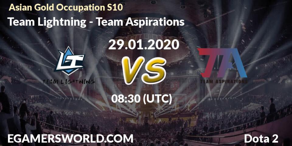 Prognose für das Spiel Team Lightning VS Team Aspirations. 20.01.20. Dota 2 - Asian Gold Occupation S10