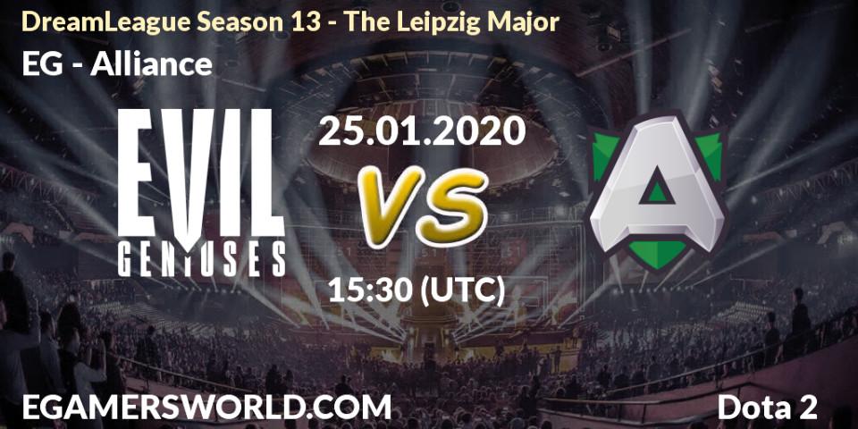 Prognose für das Spiel EG VS Alliance. 25.01.20. Dota 2 - DreamLeague Season 13 - The Leipzig Major