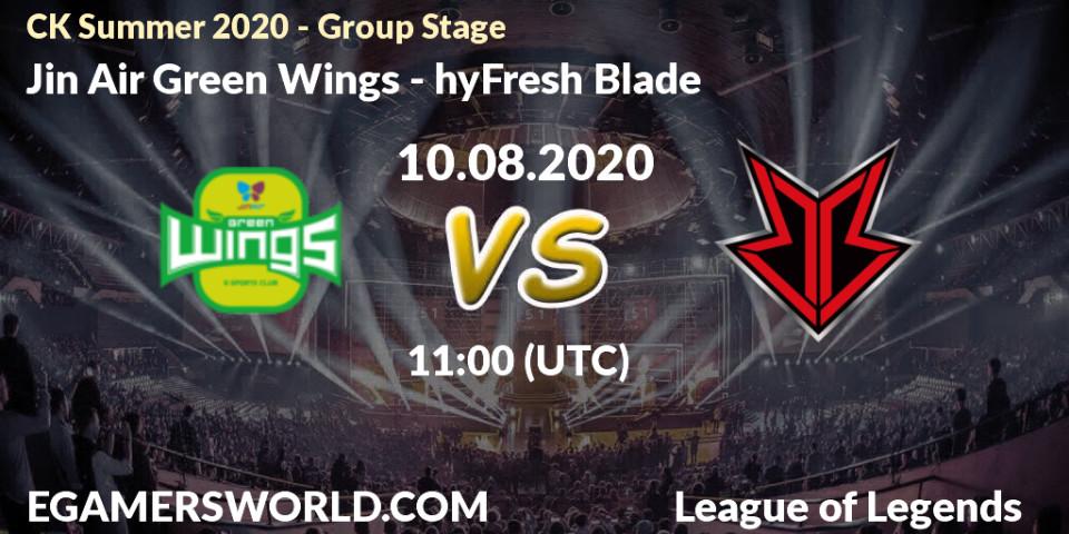 Prognose für das Spiel Jin Air Green Wings VS hyFresh Blade. 10.08.20. LoL - CK Summer 2020 - Group Stage