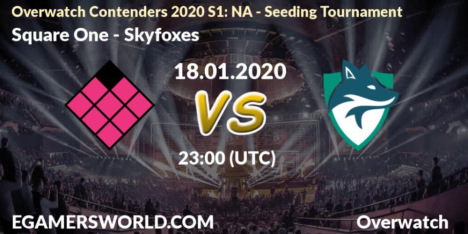 Prognose für das Spiel Square One VS Skyfoxes. 18.01.20. Overwatch - Overwatch Contenders 2020 S1: NA - Seeding Tournament