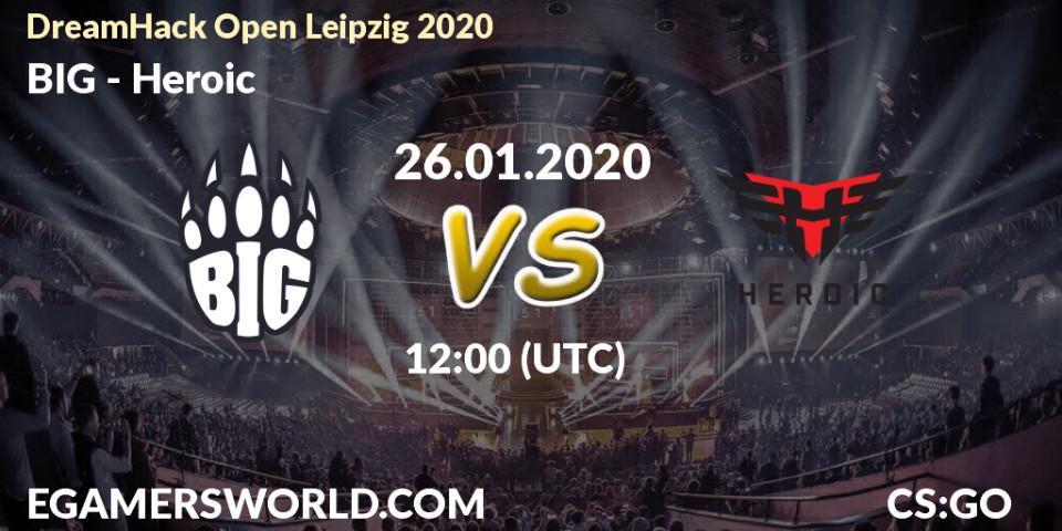 Prognose für das Spiel BIG VS Heroic. 26.01.20. CS2 (CS:GO) - DreamHack Open Leipzig 2020