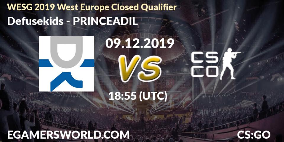 Prognose für das Spiel Defusekids VS PRINCEADIL. 09.12.19. CS2 (CS:GO) - WESG 2019 West Europe Closed Qualifier