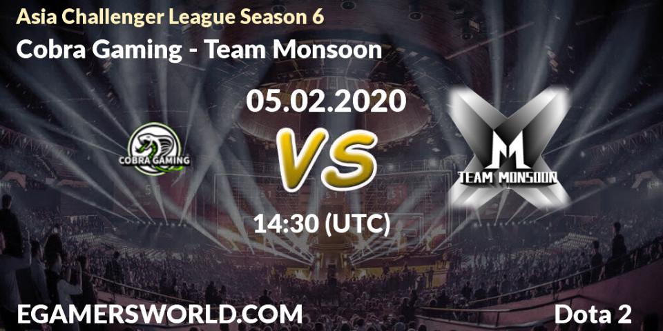 Prognose für das Spiel Cobra Gaming VS Team Monsoon. 05.02.20. Dota 2 - Asia Challenger League Season 6