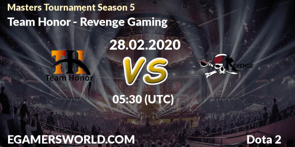 Prognose für das Spiel Team Honor VS Revenge Gaming. 28.02.20. Dota 2 - Masters Tournament Season 5