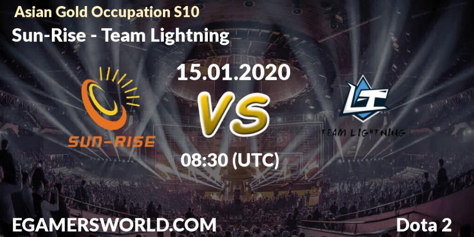 Prognose für das Spiel Sun-Rise VS Team Lightning. 15.01.20. Dota 2 - Asian Gold Occupation S10