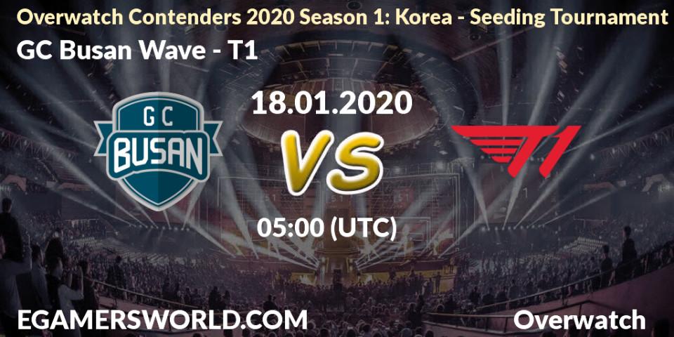 Prognose für das Spiel GC Busan Wave VS T1. 18.01.20. Overwatch - Overwatch Contenders 2020 Season 1: Korea - Seeding Tournament