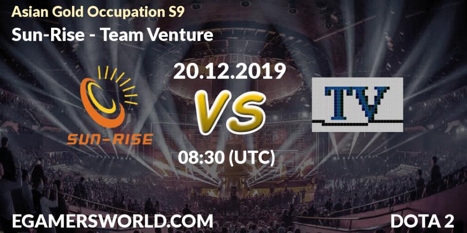 Prognose für das Spiel Sun-Rise VS Team Venture. 22.12.19. Dota 2 - Asian Gold Occupation S9 