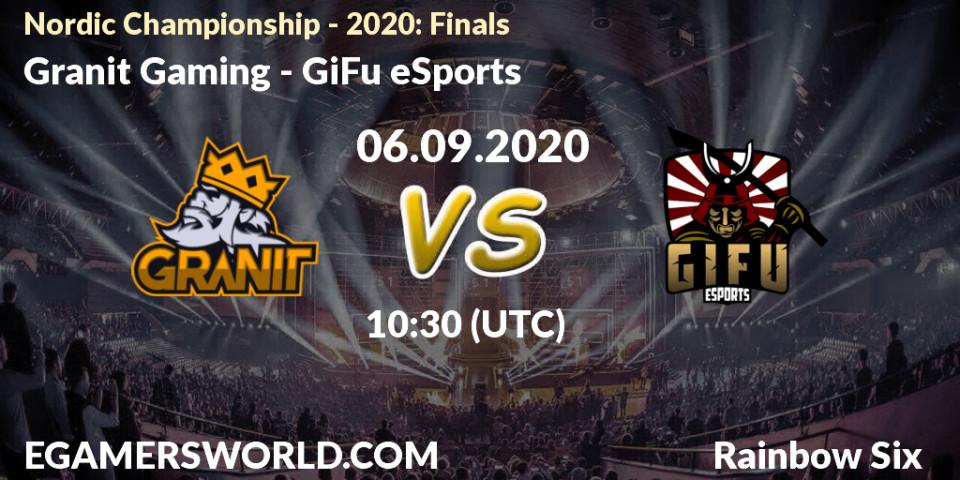Prognose für das Spiel Granit Gaming VS GiFu eSports. 06.09.20. Rainbow Six - Nordic Championship - 2020: Finals