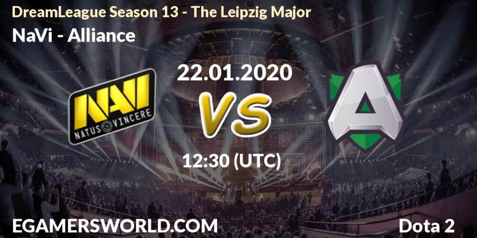 Prognose für das Spiel NaVi VS Alliance. 22.01.20. Dota 2 - DreamLeague Season 13 - The Leipzig Major