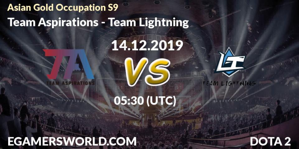 Prognose für das Spiel Team Aspirations VS Team Lightning. 14.12.19. Dota 2 - Asian Gold Occupation S9 