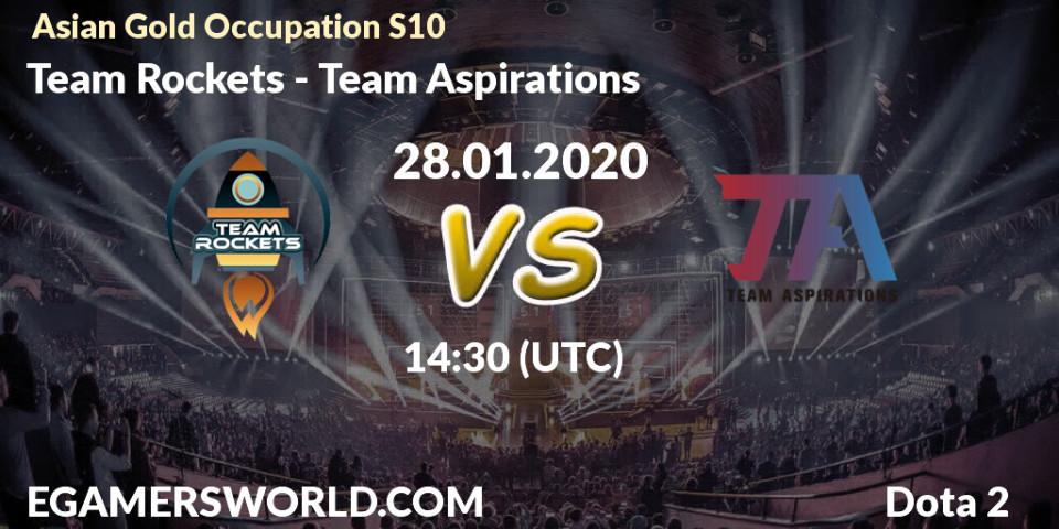 Prognose für das Spiel Team Rockets VS Team Aspirations. 19.01.20. Dota 2 - Asian Gold Occupation S10