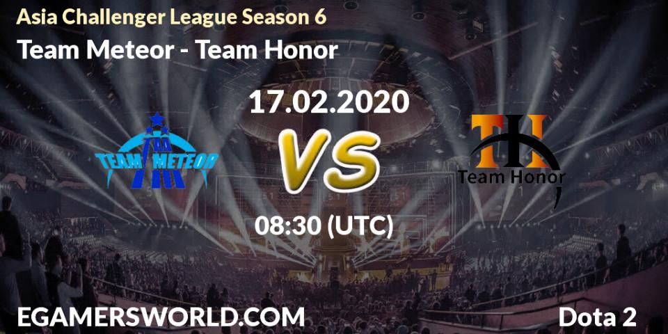 Prognose für das Spiel Team Meteor VS Team Honor. 21.02.20. Dota 2 - Asia Challenger League Season 6