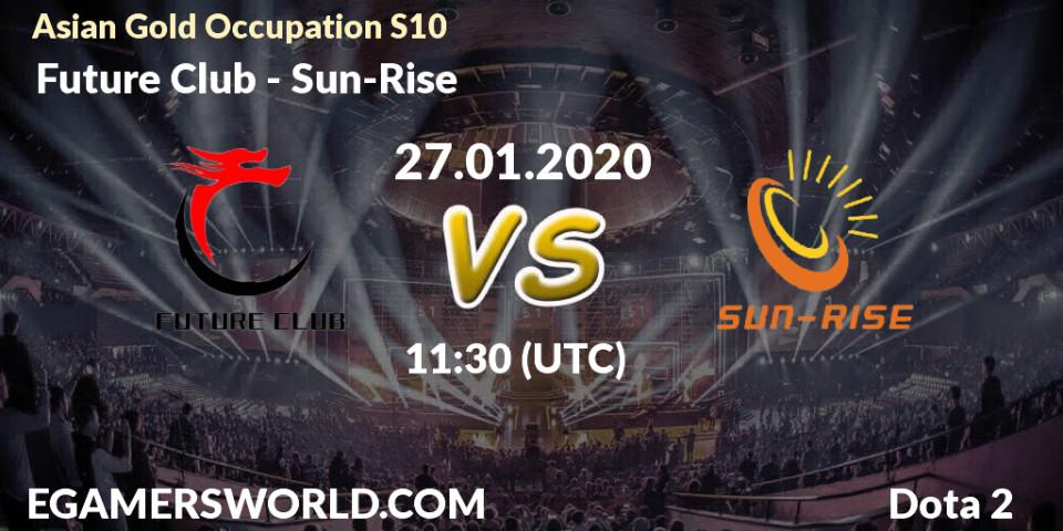 Prognose für das Spiel Future Club VS Sun-Rise. 27.01.20. Dota 2 - Asian Gold Occupation S10
