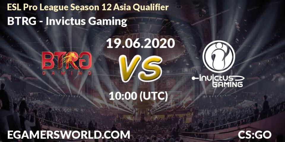 Prognose für das Spiel BTRG VS Invictus Gaming. 19.06.20. CS2 (CS:GO) - ESL Pro League Season 12 Asia Qualifier