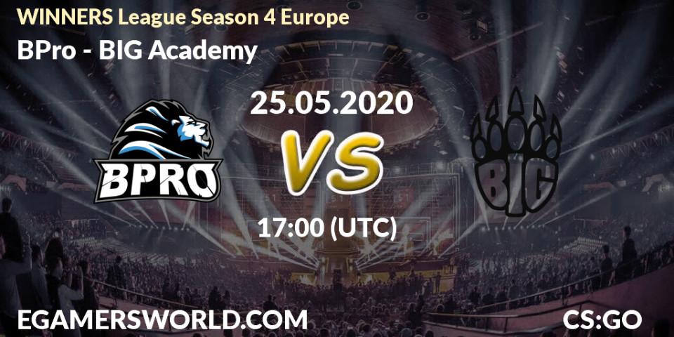 Prognose für das Spiel BPro VS BIG Academy. 25.05.20. CS2 (CS:GO) - WINNERS League Season 4 Europe