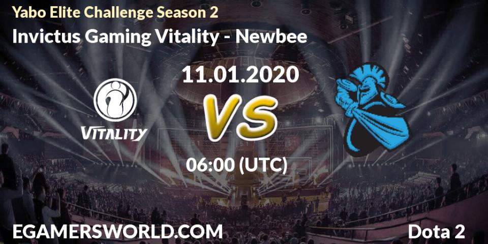 Prognose für das Spiel Invictus Gaming Vitality VS Newbee. 11.01.20. Dota 2 - Yabo Elite Challenge Season 2