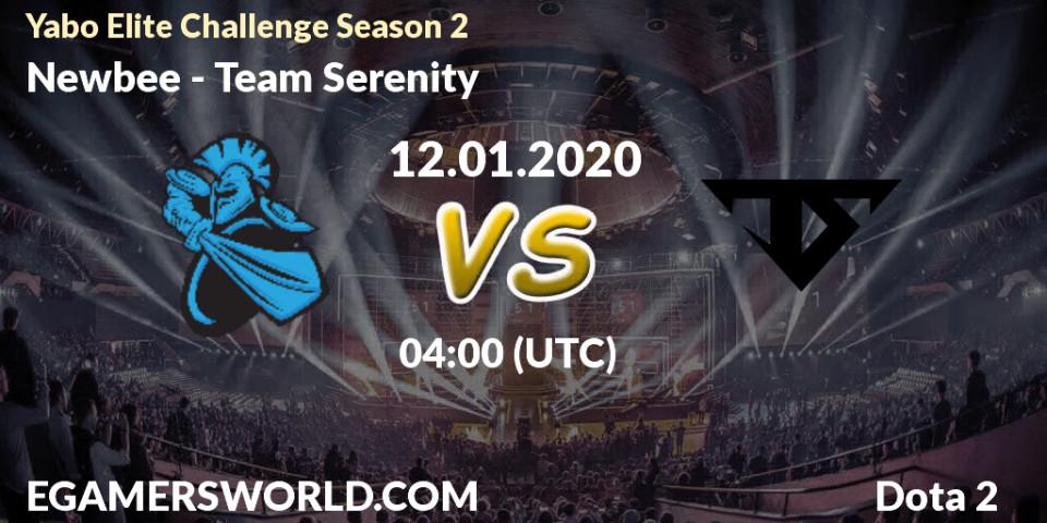 Prognose für das Spiel Newbee VS Team Serenity. 12.01.20. Dota 2 - Yabo Elite Challenge Season 2