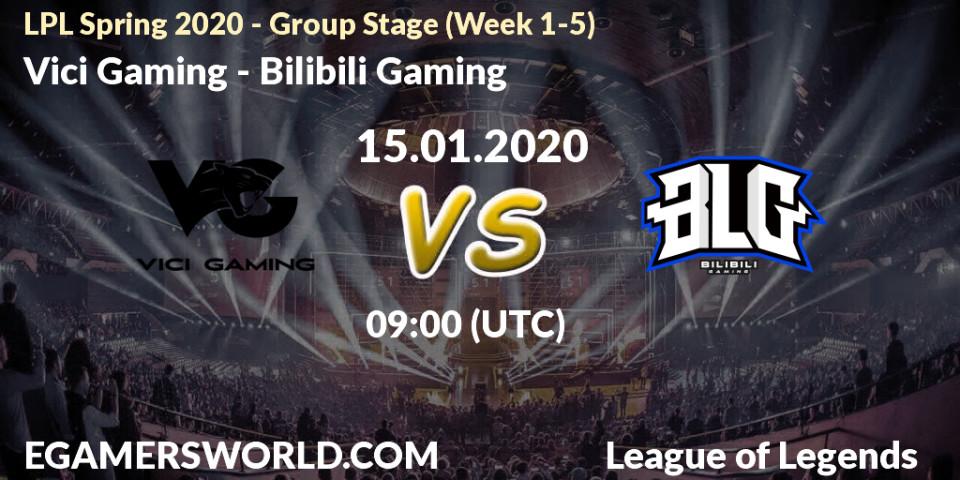Prognose für das Spiel Vici Gaming VS Bilibili Gaming. 15.01.20. LoL - LPL Spring 2020 - Group Stage (Week 1-4)