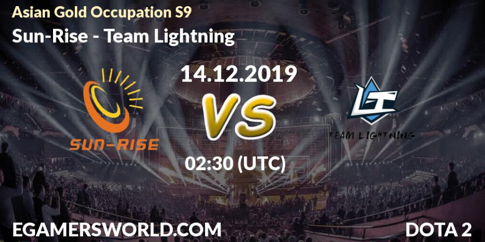 Prognose für das Spiel Sun-Rise VS Team Lightning. 14.12.19. Dota 2 - Asian Gold Occupation S9 