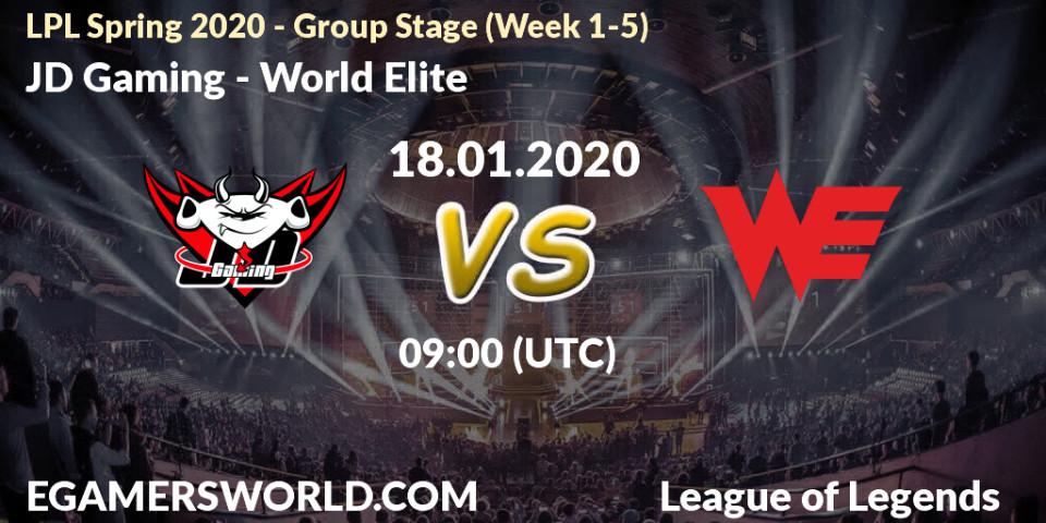 Prognose für das Spiel JD Gaming VS World Elite. 18.01.20. LoL - LPL Spring 2020 - Group Stage (Week 1-4)