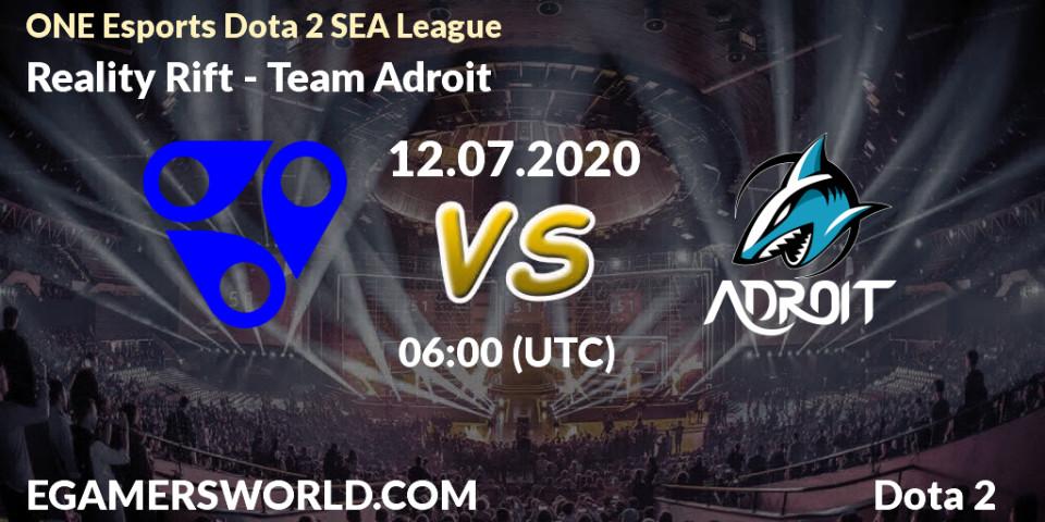 Prognose für das Spiel Reality Rift VS Team Adroit. 12.07.20. Dota 2 - ONE Esports Dota 2 SEA League