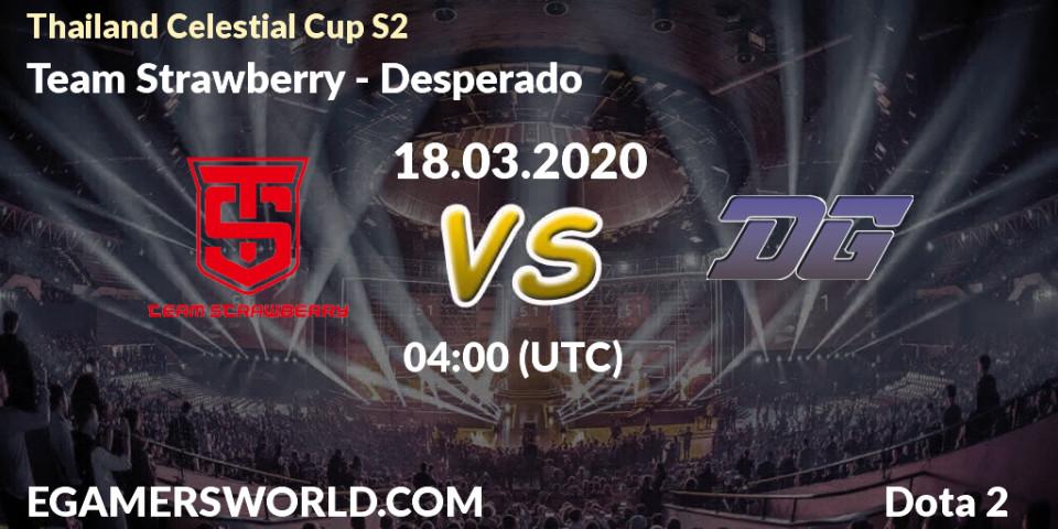 Prognose für das Spiel Team Strawberry VS Desperado. 18.03.20. Dota 2 - Thailand Celestial Cup S2