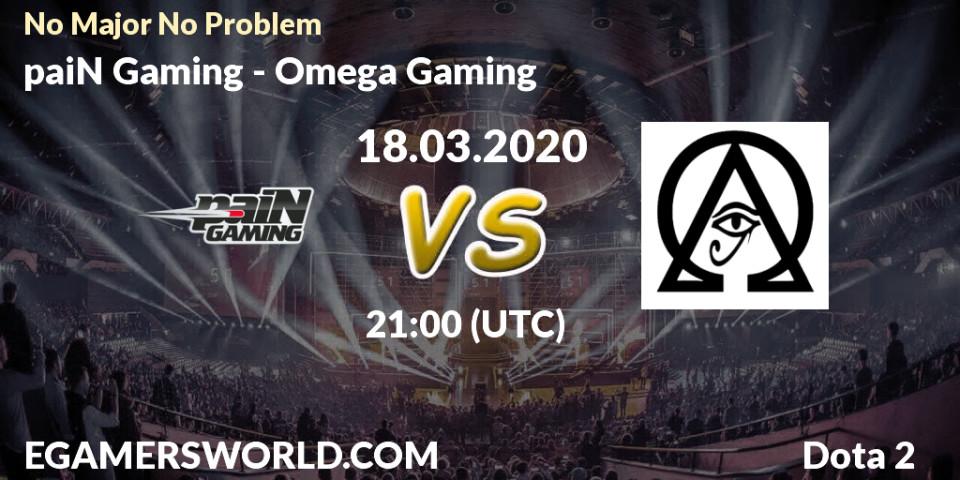 Prognose für das Spiel paiN Gaming VS Omega Gaming. 18.03.20. Dota 2 - No Major No Problem
