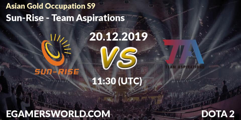 Prognose für das Spiel Sun-Rise VS Team Aspirations. 22.12.19. Dota 2 - Asian Gold Occupation S9 